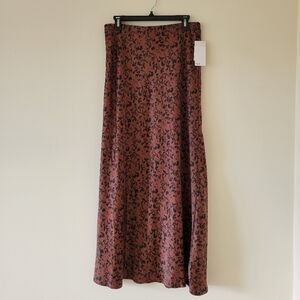 NWT Nordstrom Rack Brown Floral Skirt